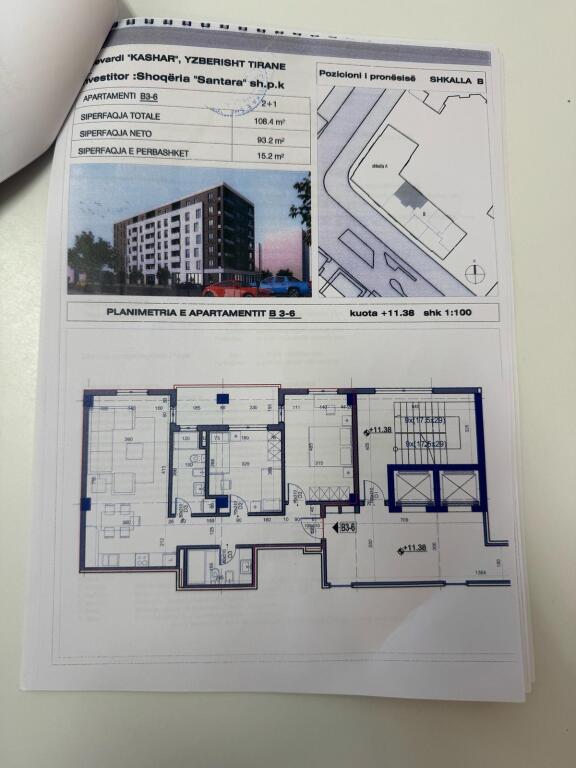 Apartment 2+1+2 for sale in Yzberisht.