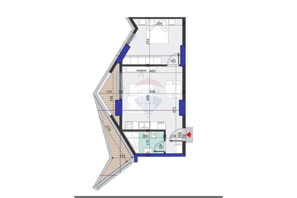 Apartment for sale, 1+1 part of a new building, very close to "Ring Center"!