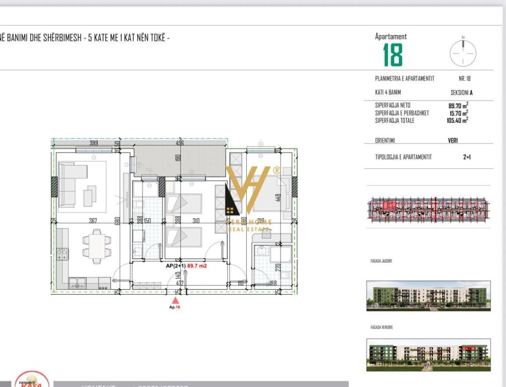SHITET APARTAMENT 2+1+BLK TE RRETHI BATHORES 82.200 EURO