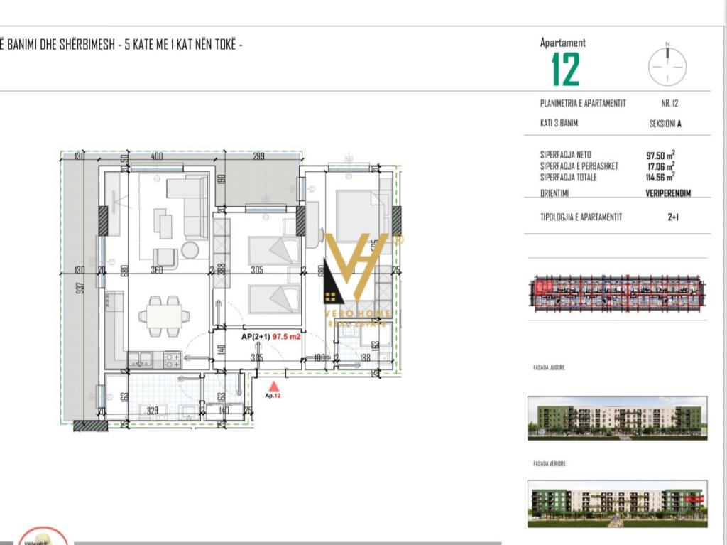 APARTMENT FOR SALE 2+1+BALCONY IN BATHORE CIRCLE 90,000 EURO