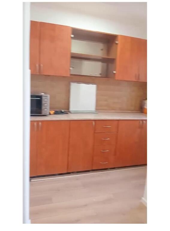 An apartment is for rent 1+1 at 21 Dhjetori for 450 euros.