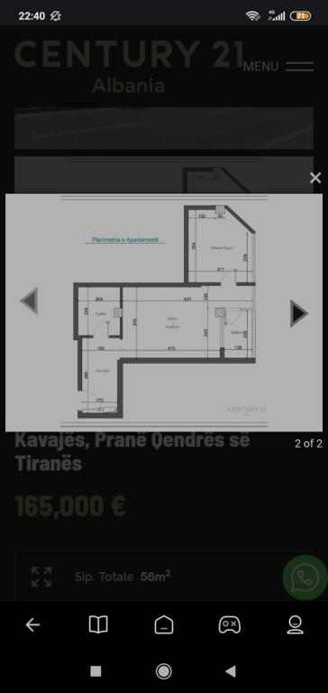 1+1 Apartment for sale near the Center of Tirana.