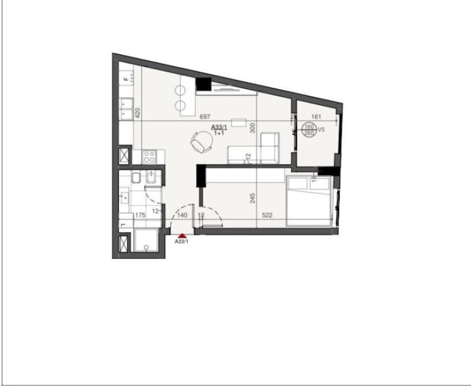 Apartment for Sale 1+1 Near the Train Station (ID B110443) Tirana