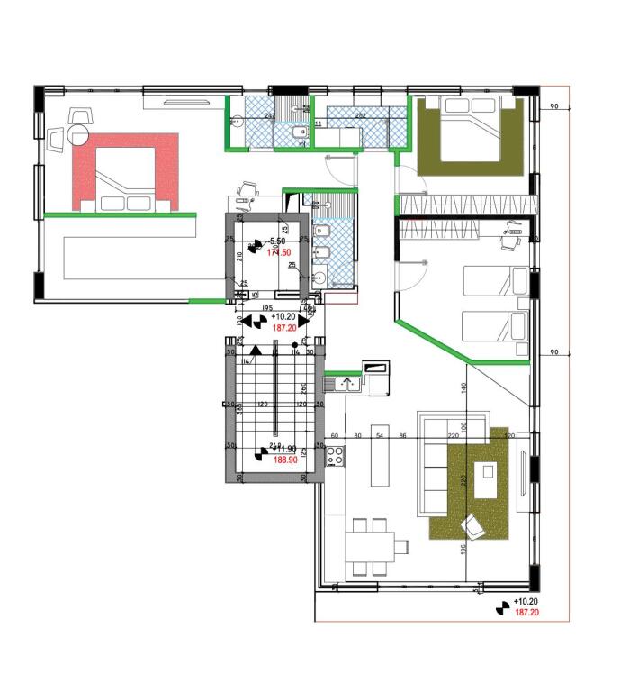 3+1 apartment with 3 parking spaces for sale at Kodra e Diellit!