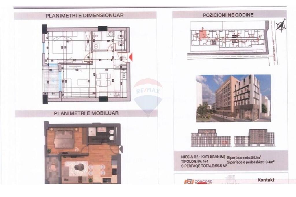 Apartament 1+1 për shitje te Kristal Center