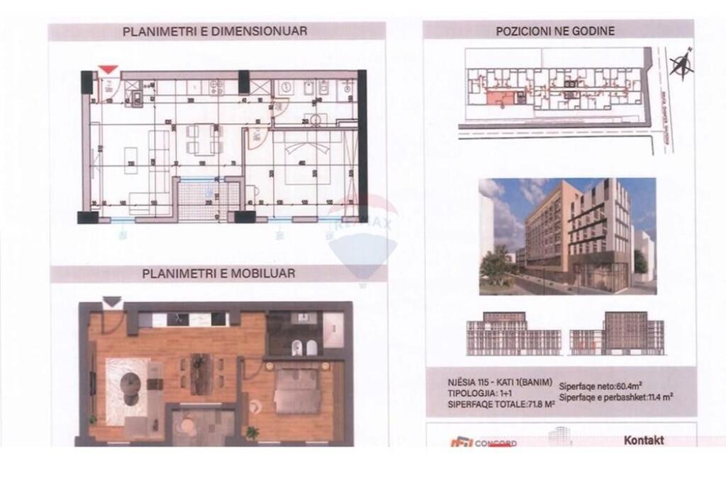 Apartament 1+1 për shitje