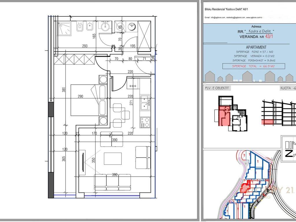 Apartment for sale 1+1 at the expansion of the Kodra e Diellit 1 Residence