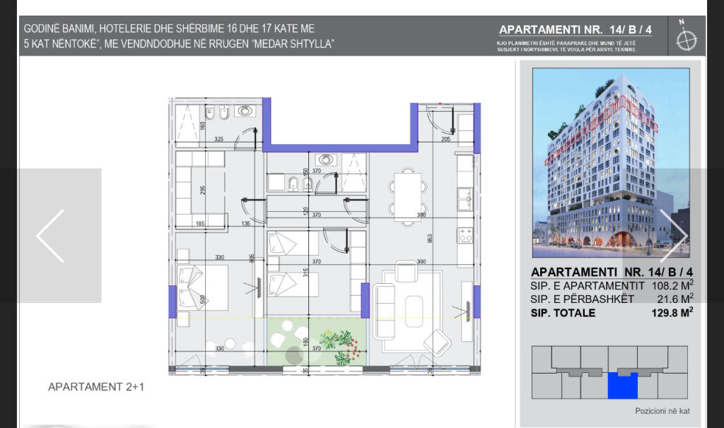 Super apartament 2+1+2 ne shitje tek White Tower, komuna e parisit
