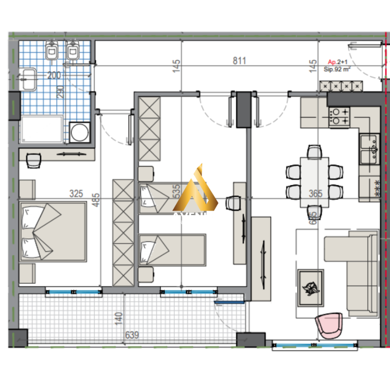 SHITET APARTAMENT 2+1 PRANE ULLIRIT KAMEZ, TIRANE
