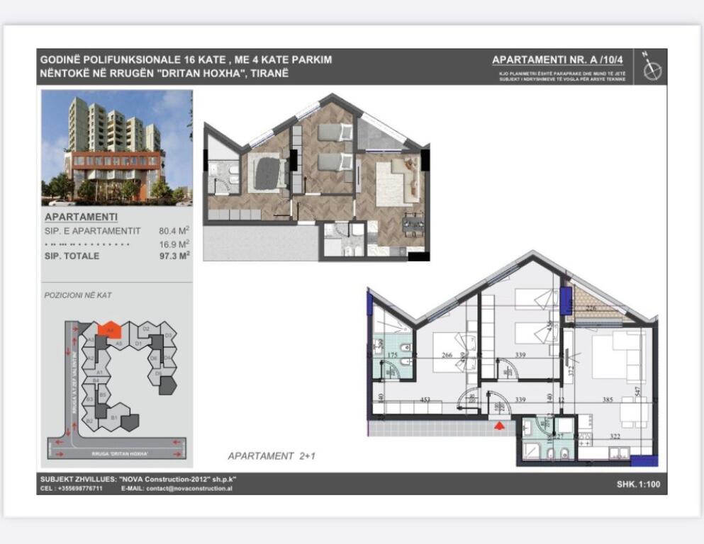FOR SALE APARTMENT 2+1+2 AT COLONADE RESIDENCE AT ZOGU I ZI