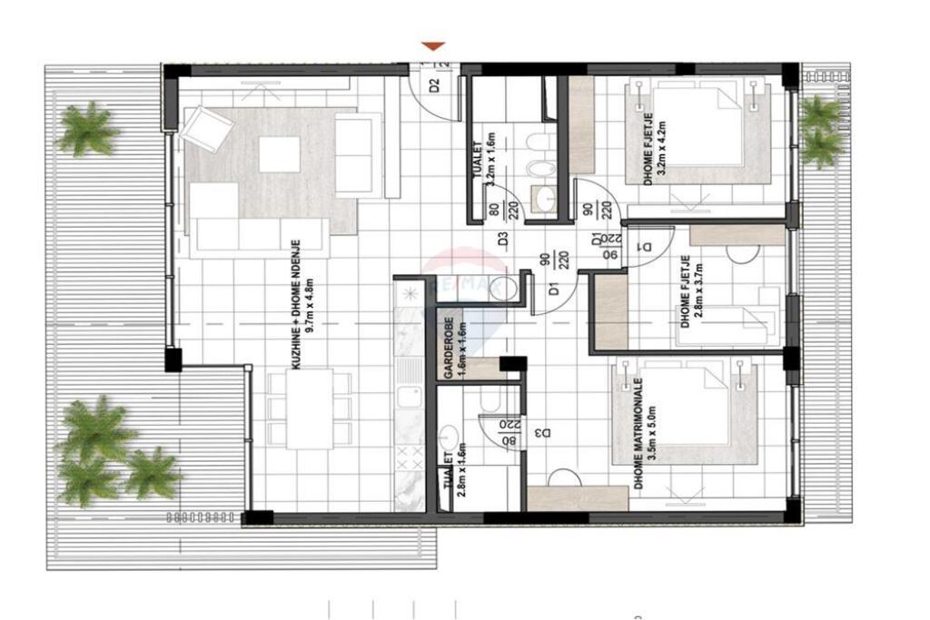 3+1 apartment with veranda, near TEG!
