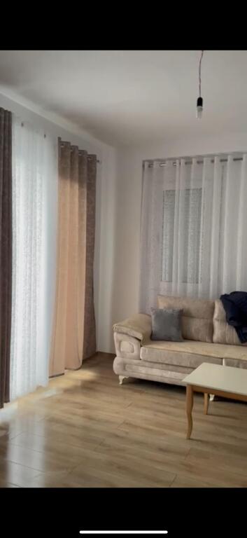 For rent 2+1+2 in Kamez near Ulliri. The apartment has an area of 110 m2 and is located on the 2nd floor of a newly completed building with an elevator. It is organized into: Living room + Kitchen 2 bedrooms 2 bathrooms Balcony Totally furnished, located in an easily accessible area. Location: Kamez, Donald Trump street.