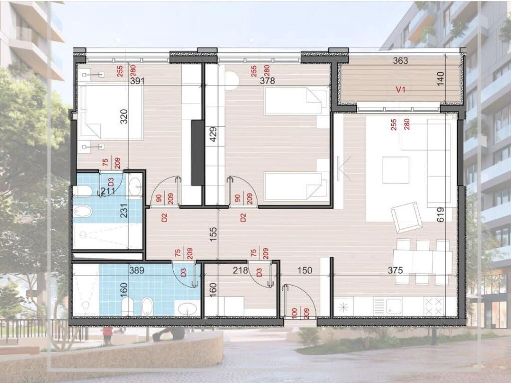 Apartment 1+1 for sale in the center of Tirana at Scanderbeg Residence!!!!