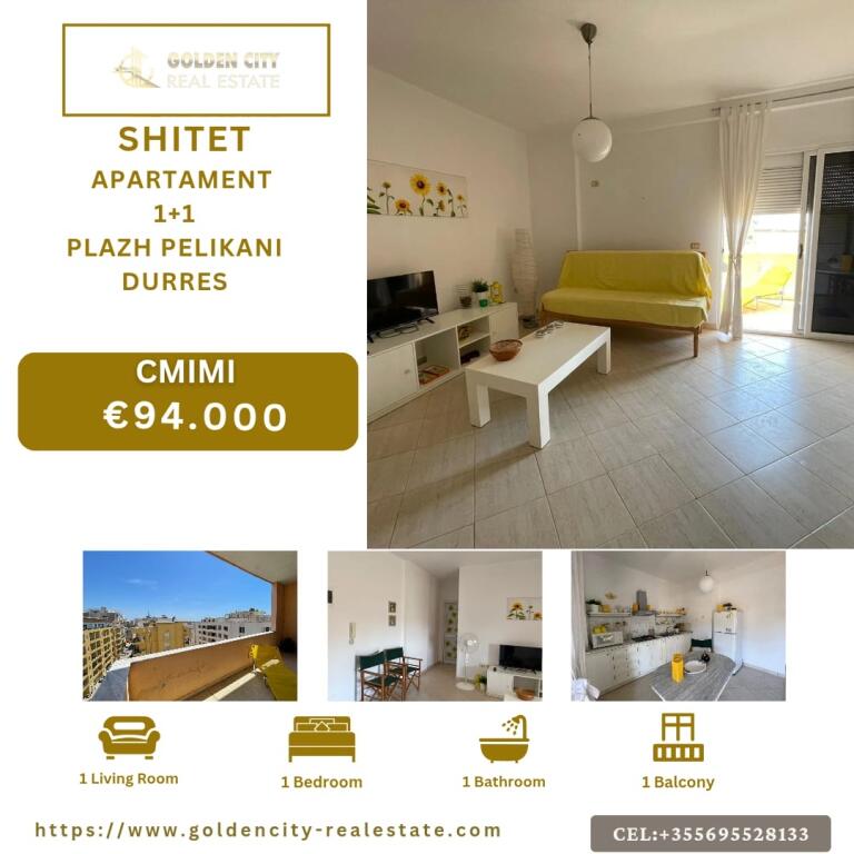 🏖️ Appartamento 1+1 in Vendita – Zona della Spiaggia, vicino alla Pasticceria Pelikani, Durrës