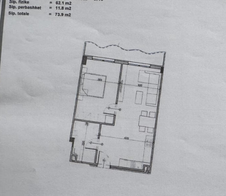 Shitet apartament 1+1, Paskuqan, kompleksi Aluna