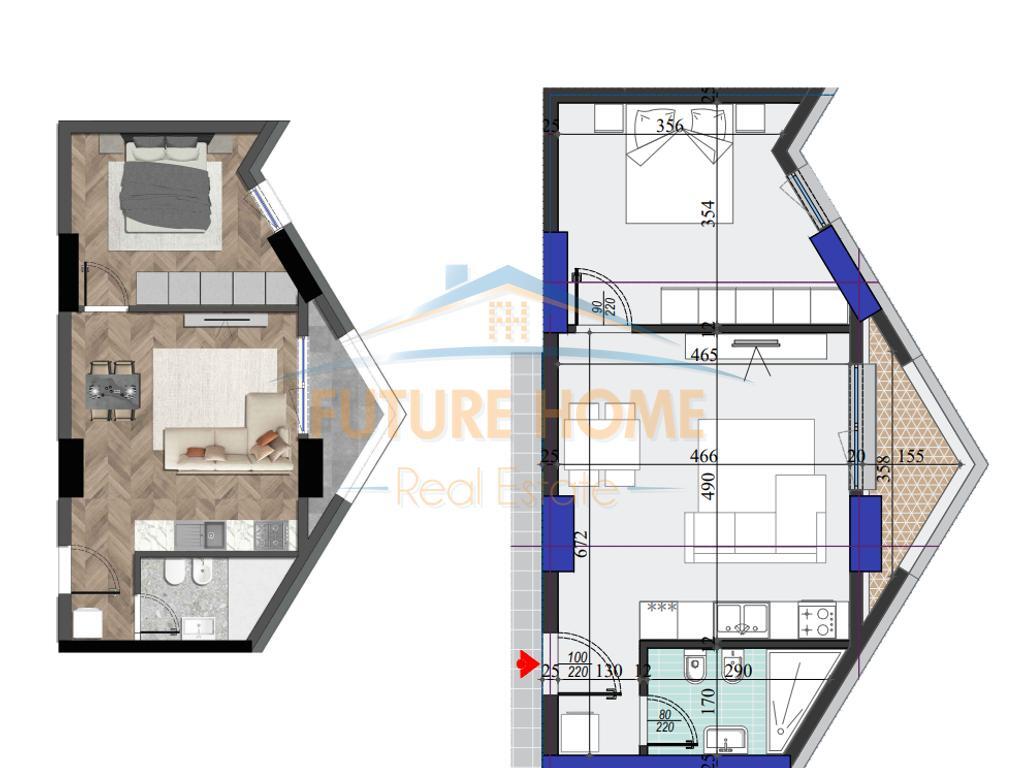 For sale, Apartment 1+1, Colonnade Building, Dritan Hoxha Street