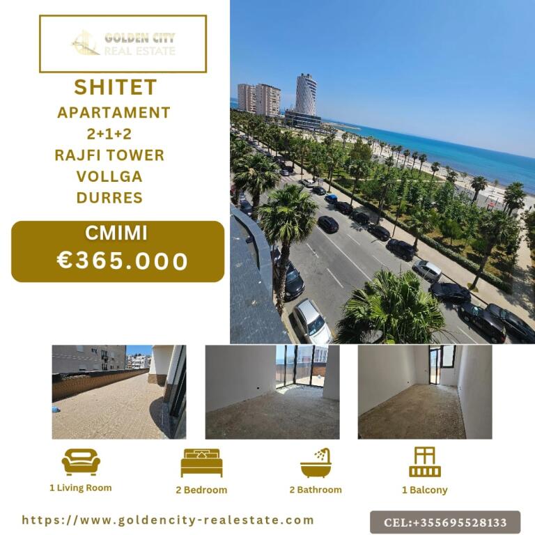 🏖️ Apartment 2+1+2 for Sale in Vollga, Durrës – 🌅 Full Sea View | 📏 190m² | 💶
