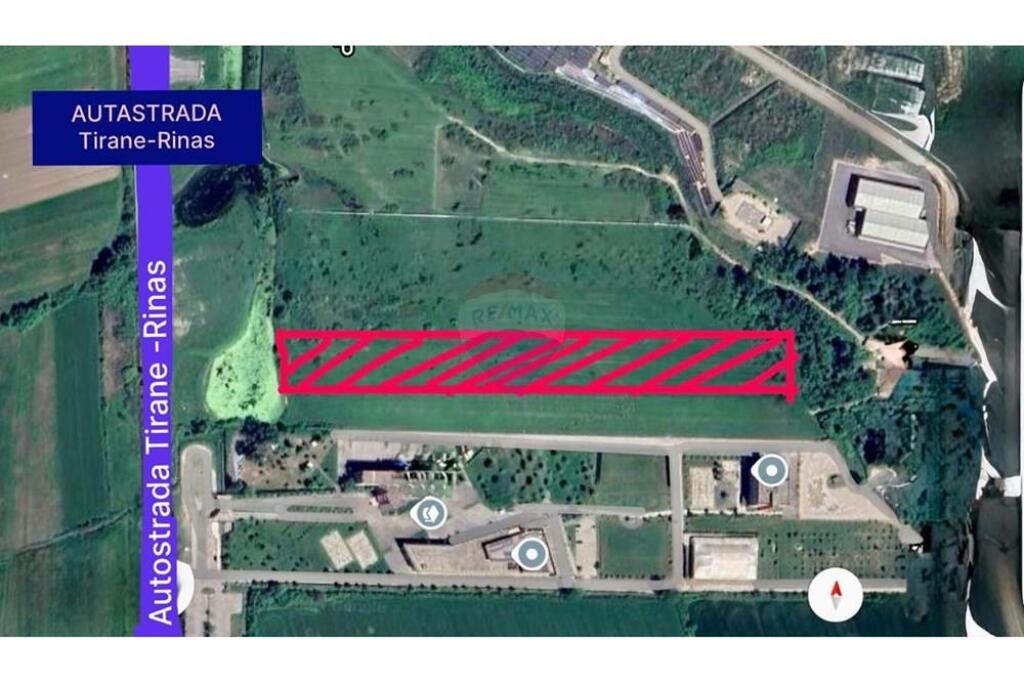 LAND FOR SALE ON THE TIRANA-RINAS AXIS BY THE ROAD