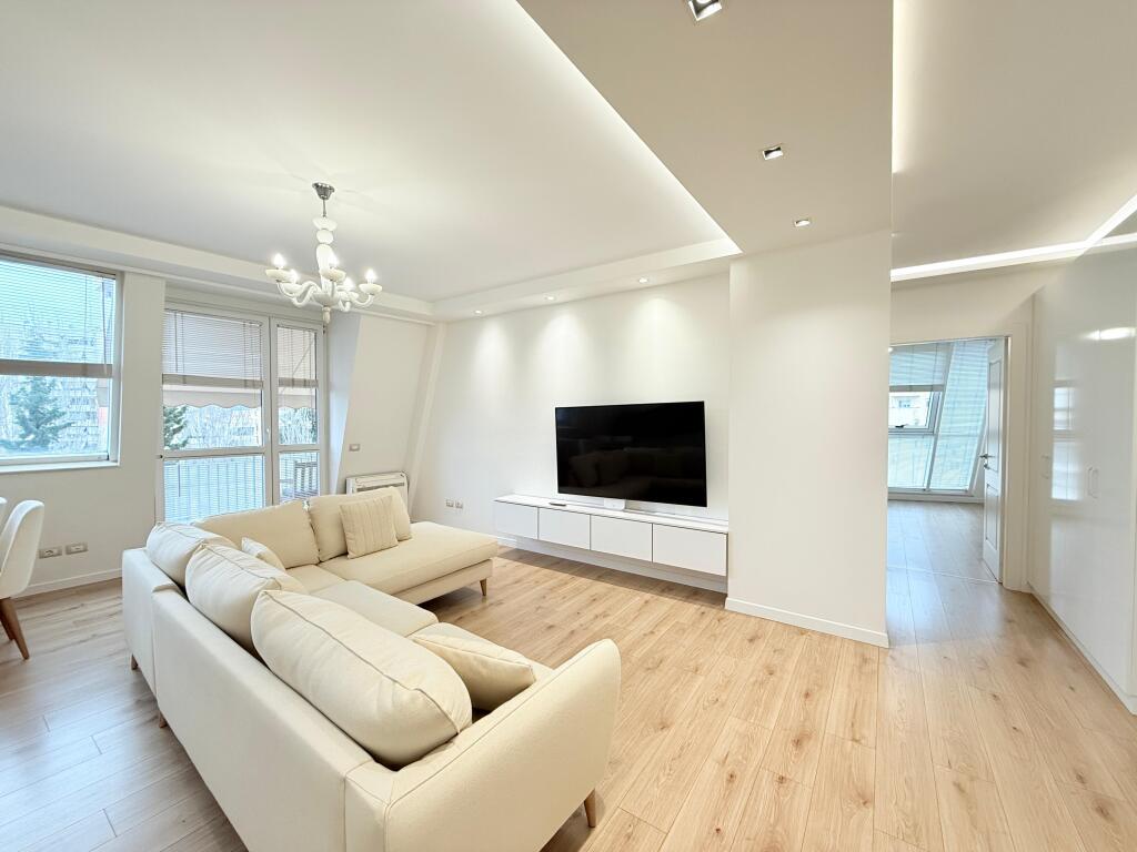 An apartment 2+1 is for rent near the Air Albania Stadium.