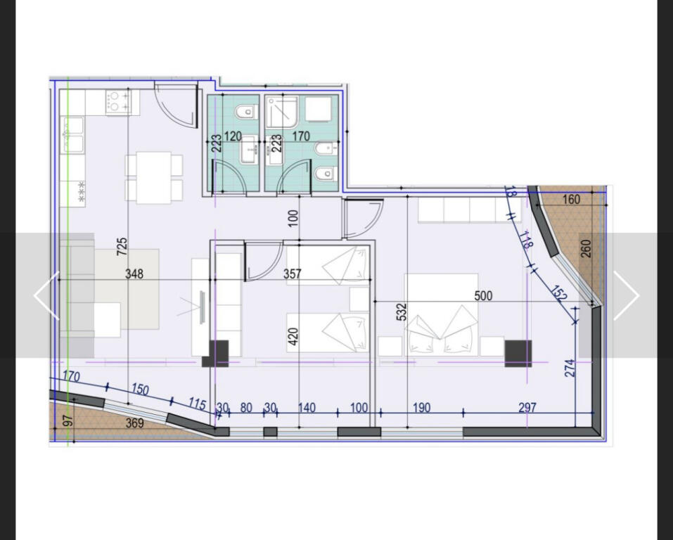 For sale apartment 2+1+2 in Mine Peza street, in the center