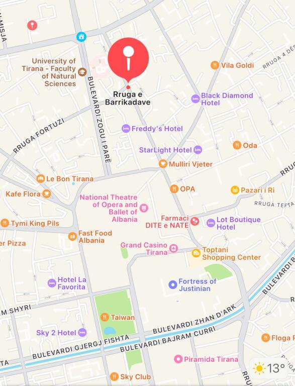 Apartament 1+1 me qera ne Qender te Tiranes, tek Rruga e Barrikadave (ID 4219420)