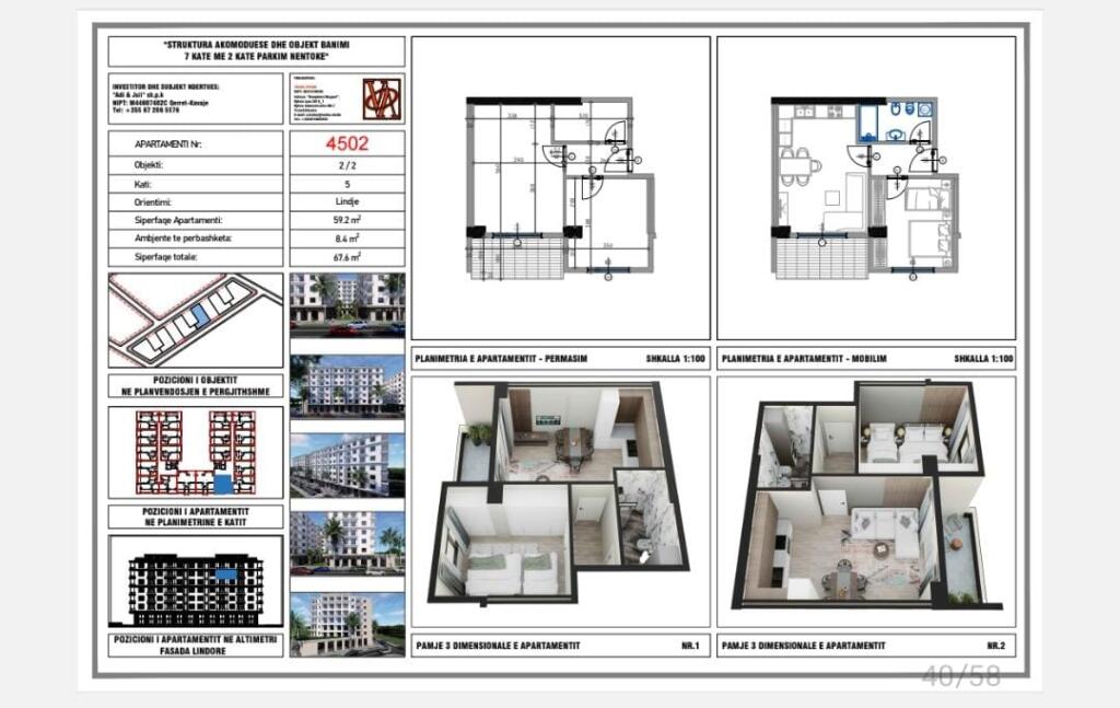 Apartamente në Shitje. 1+1. 2+1, GARSONIERE NE QERRET