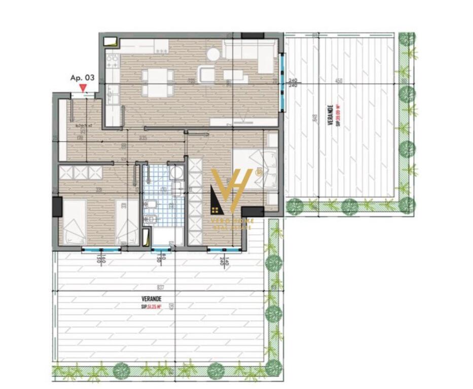 FOR SALE APARTMENT 2+1+VERANDA IN QTU, UNIVERS CITY