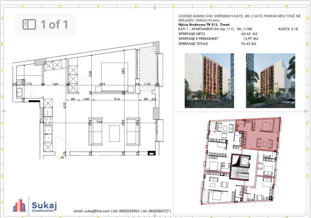 Shitet Apartament 1+1 te 5 maj