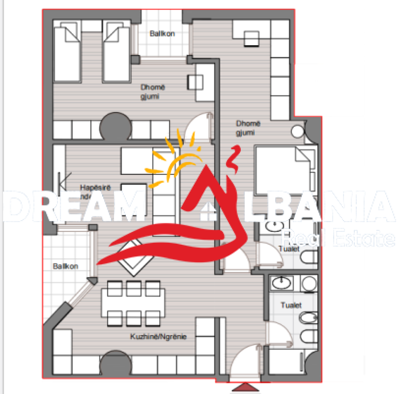 OKAZION! Apartament 2+1+2 ne Shitje prane Zogut te Zi ne Tirane (ID 41211783)