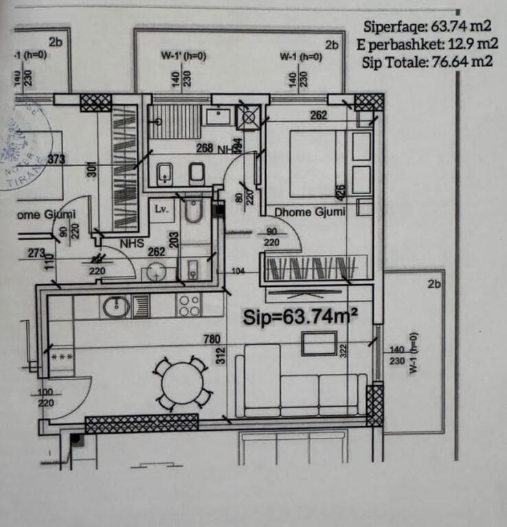 For sale 1+1 apartment in the residence Porta Tirana e Re, Sauk, Tirana (ID 41111097)