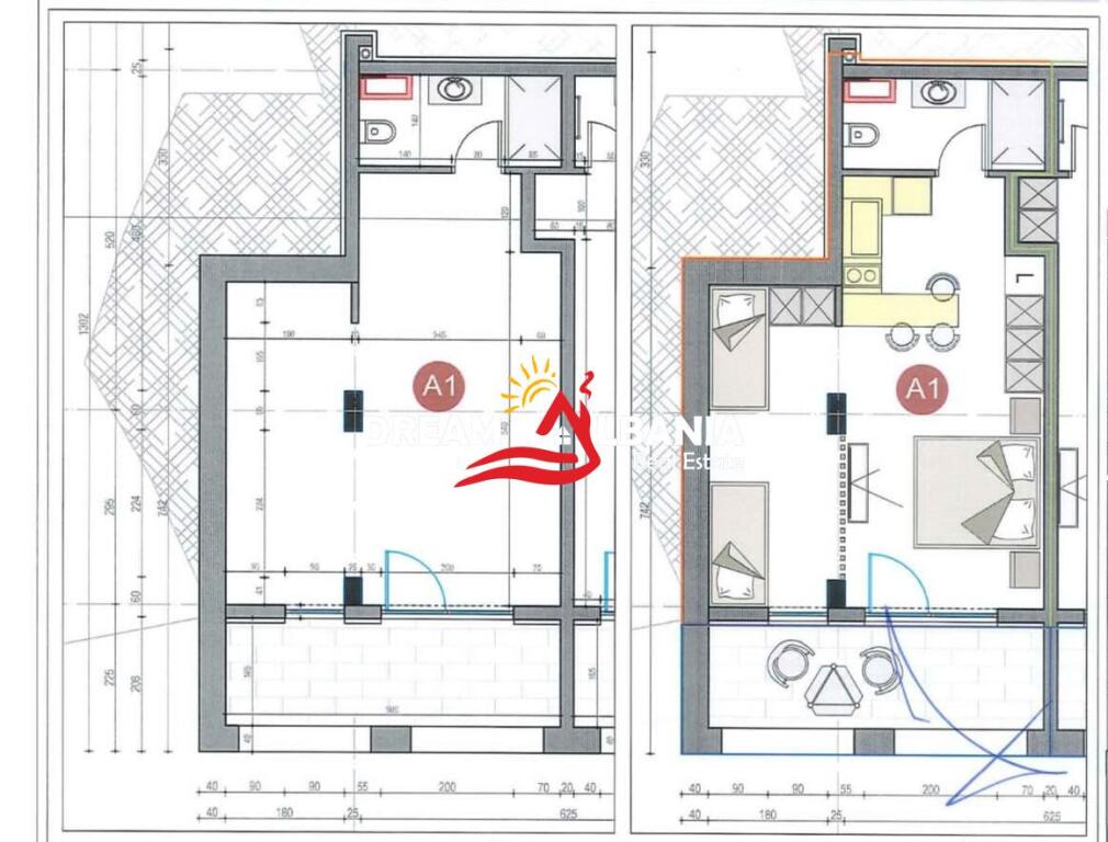 1+1 apartment with veranda for sale in Dhermi, near Drymades Inn (ID 4111784)