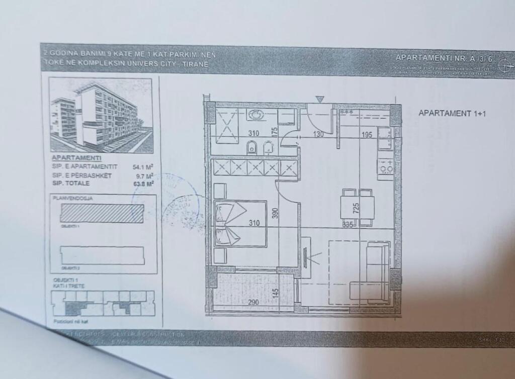 Apartament 1+1 për shitje tek Univers City