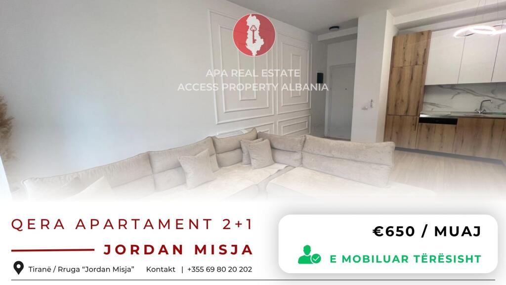 For Rent - Apartment 2+1+2, Jordan Misja Street, Tirana