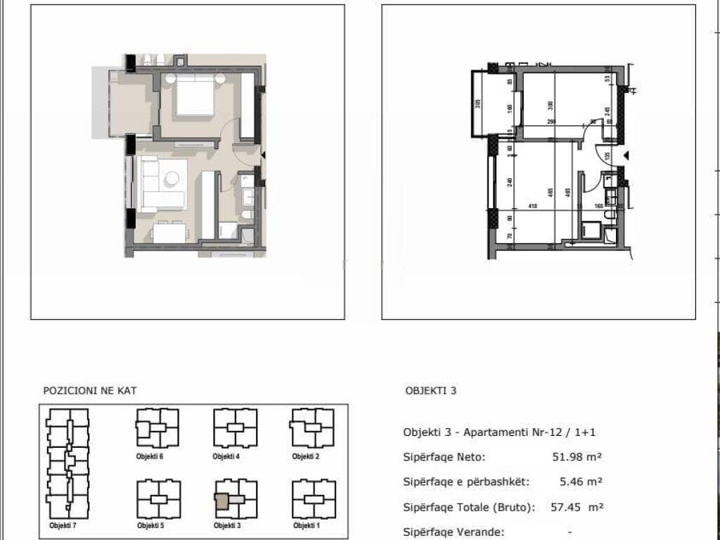 APARTAMENT NË SHITJE 1+1 NË ZONËN E 5 MAJ