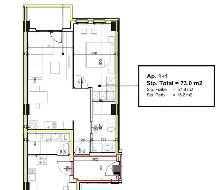 Apartment for Sale 1+1 at Dritan Hoxha (ID B110460) Tirana