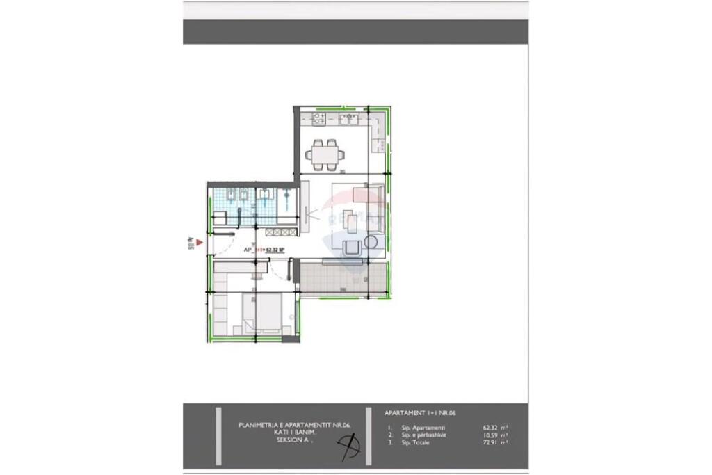 Apartament 1+1 ne shitje ne Paskuqan