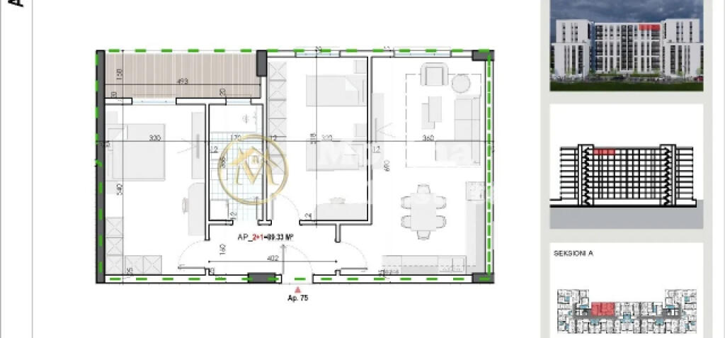 Shitet Apartament 2+1, Kamez/Shkolla 100 vjetori i Pavarsis.
