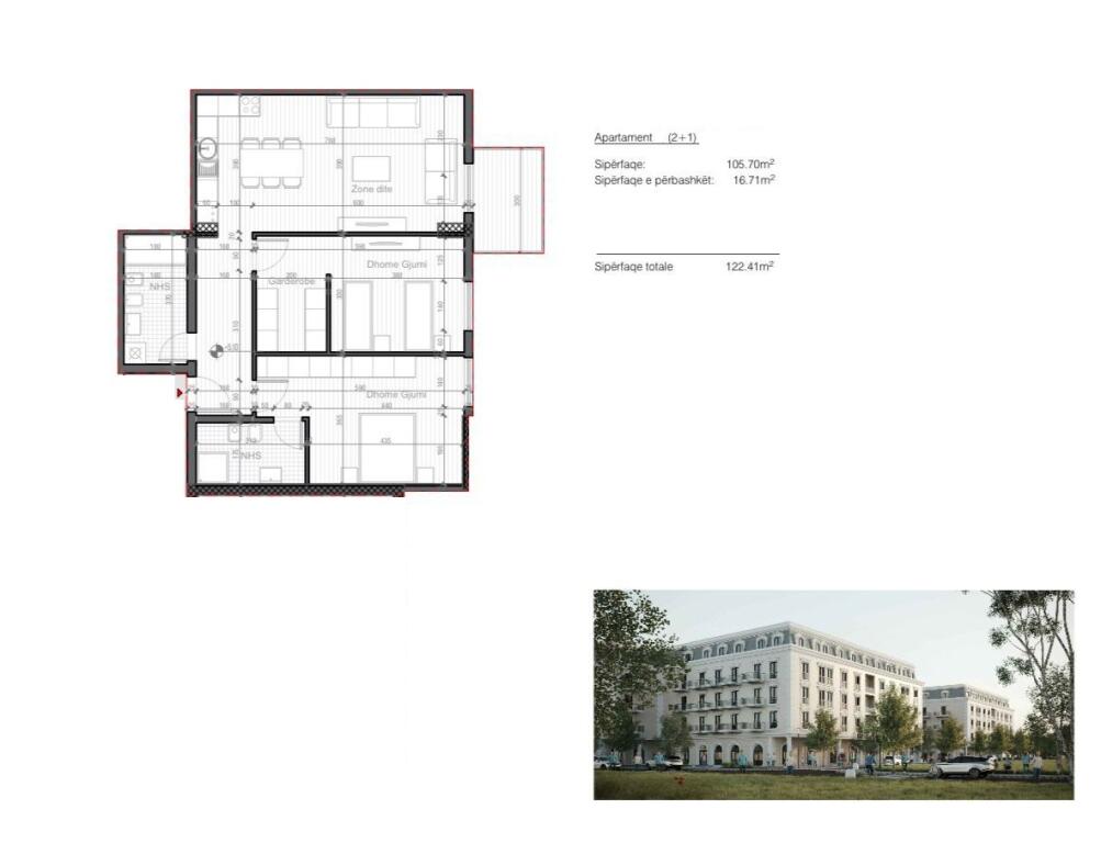 Exclusive! Opportunity! Apartment 2+1+2 for sale at the Residence "Porta Tirana e Re"!