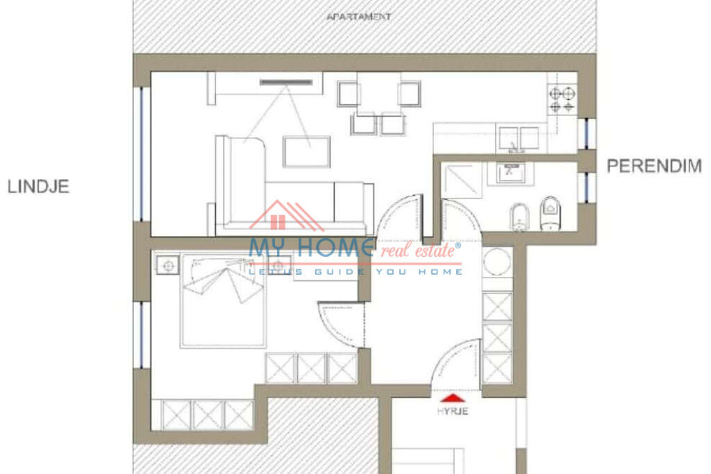 EKSKLUZIVE Apartament 1+1 ne shitje tek Shkolla e Bashkuar ne Tirane