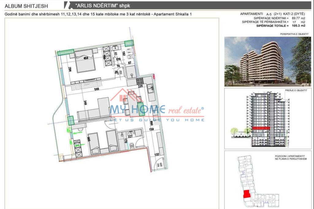 EKSKLUZIVE Apartament 2+1 ne shitje tek Corner Residence ne Tirane