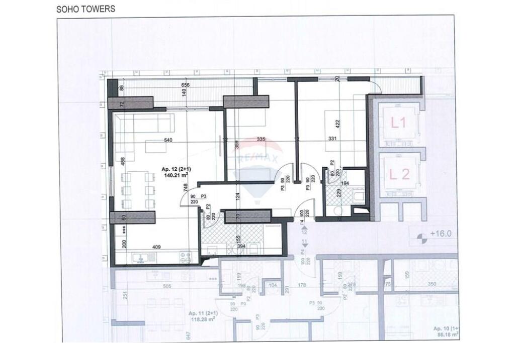 Apartament 2+1+2 tek Soho Towers