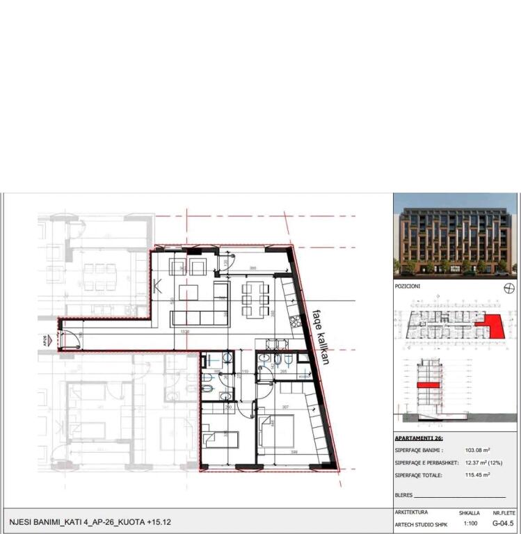For sale apartment 2+1+2 Rruga e burgut!!