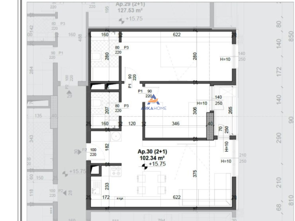 FOR SALE APARTMENT 2+1+2 BALCONIES "MEI-S RESIDENCE, FORMER AVIATION FIELD".