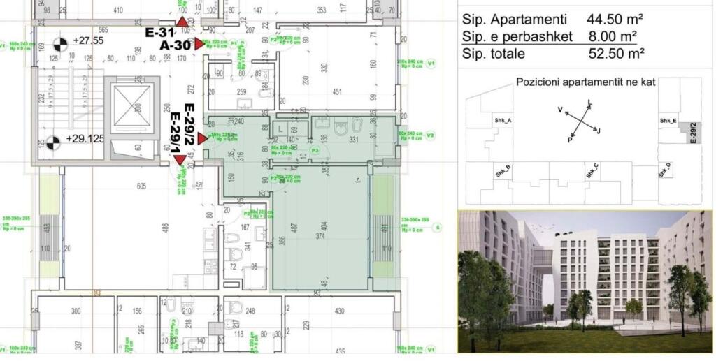 SHITET GARSONIERE 52 M2 PORCELAN