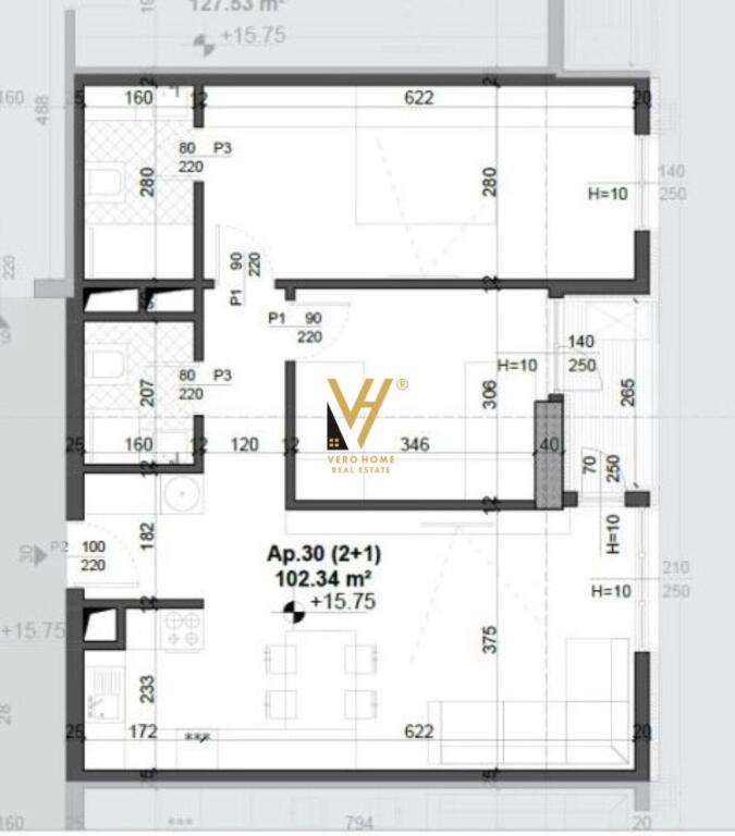 SHITET APARTAMENT 2+1+2 BLK TE FUSHA E AVIACIONIT