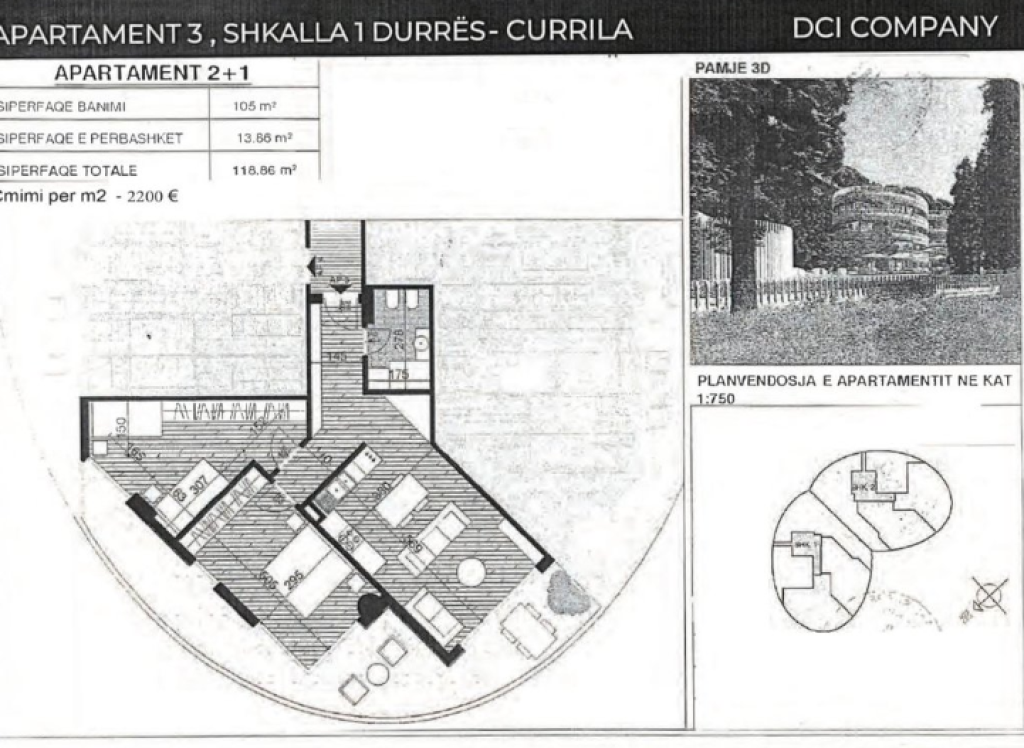 Appartamento 2+1 in Vendita a Durrës - Currila Residenza White Hill
