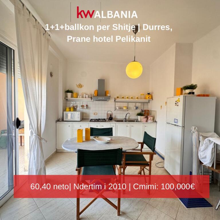 Shitet apartament 1+1 me ballkon, Durrës – përballë Hotel Pelikani