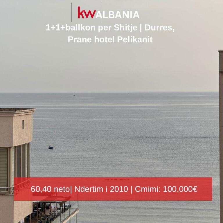 Shitet apartament 1+1 me ballkon, Durrës – përballë Hotel Pelikani