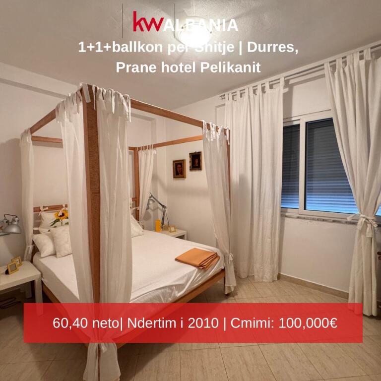 Shitet apartament 1+1 me ballkon, Durrës – përballë Hotel Pelikani
