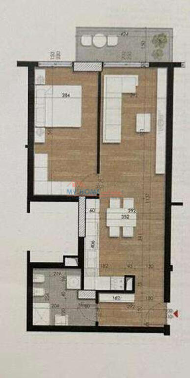 Apartament 1+1 ne Shitje te Ish Fusha e Aviacionit Tirane